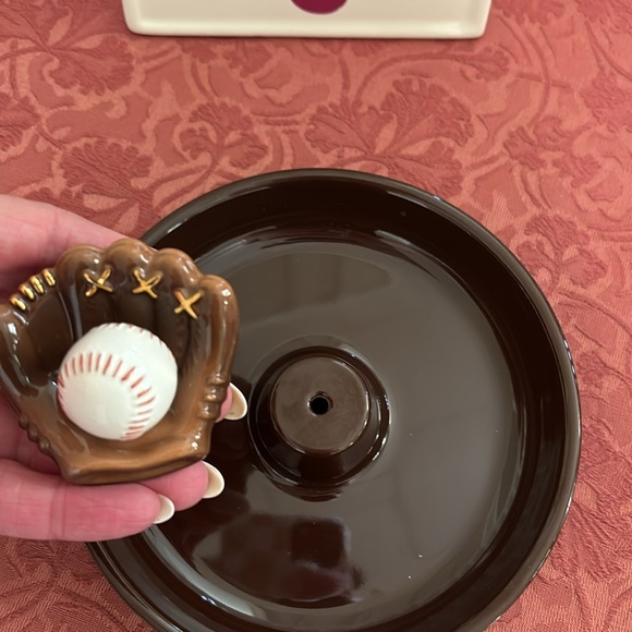 Retired Dots Melamine in chocolate with baseball mini! - Picture 3 of 4